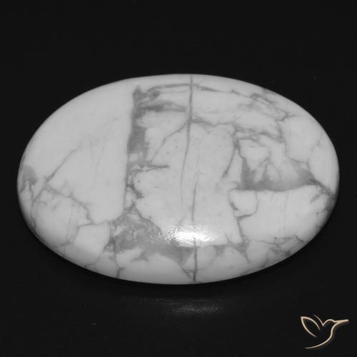 Howlita Blanco verdoso natural de 21.74 ct, Ovalada, Opaco