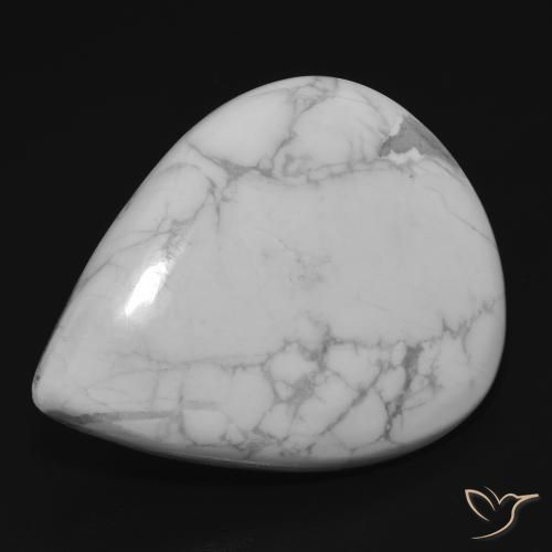 Howlita Blanco verdoso natural de 25.33 ct, En forma de pera, Opaco
