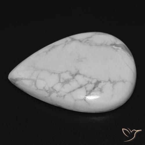 Howlita Blanco verdoso natural de 25.33 ct, En forma de pera, Opaco