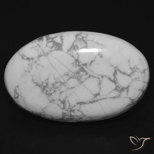 27.16ct Natural Blanco verdoso Howlita, Ovalada, Opaco