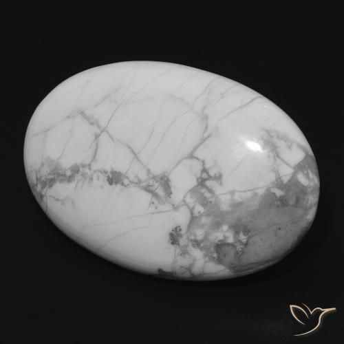Howlita Blanco verdoso natural de 21.55 ct, Ovalada, Opaco