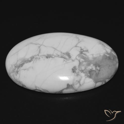 Howlita Blanco verdoso natural de 21.55 ct, Ovalada, Opaco