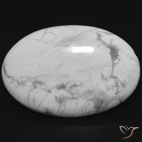 25.79ct Natural Blanco verdoso Howlita, Ovalada, Opaco