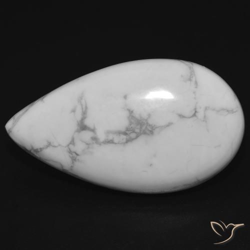 17.74ct Natural Blanco verdoso Howlita, En forma de pera, Opaco