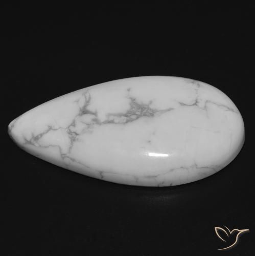 Howlita Blanco verdoso natural de 17.74 ct, En forma de pera, Opaco