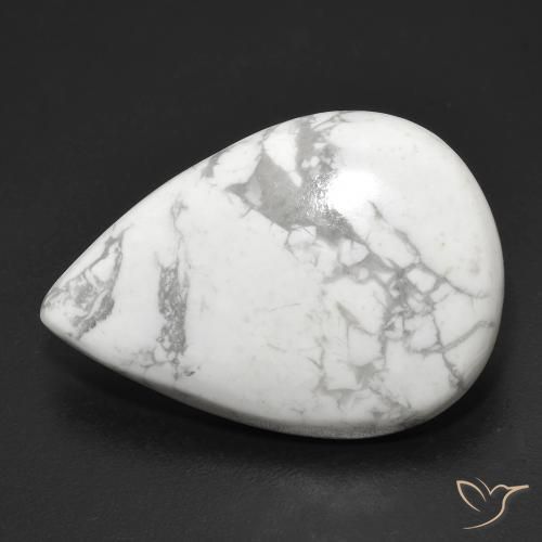 21.42ct Natural Blanco verdoso Howlita, En forma de pera, Opaco