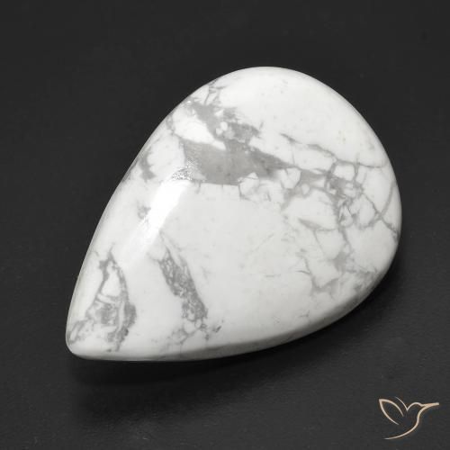 Howlita Blanco verdoso natural de 21.42 ct, En forma de pera, Opaco