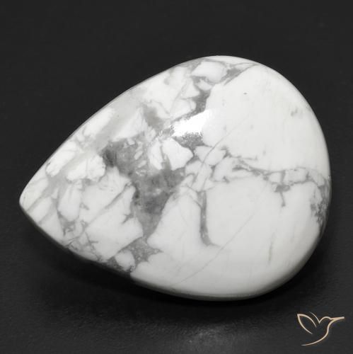 17.67ct Natural Blanco verdoso Howlita, En forma de pera, Opaco