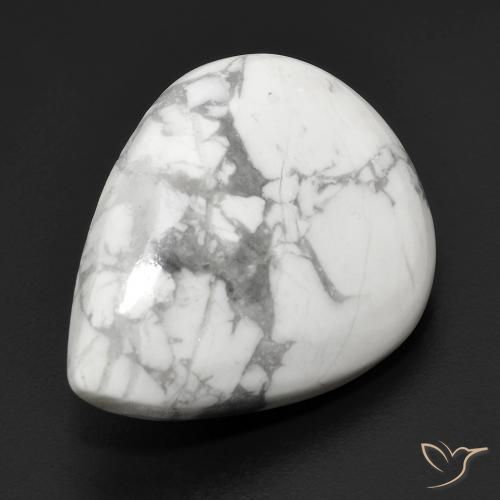 Howlita Blanco verdoso natural de 17.67 ct, En forma de pera, Opaco