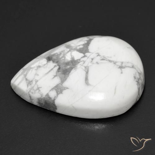 Howlita Blanco verdoso natural de 17.67 ct, En forma de pera, Opaco
