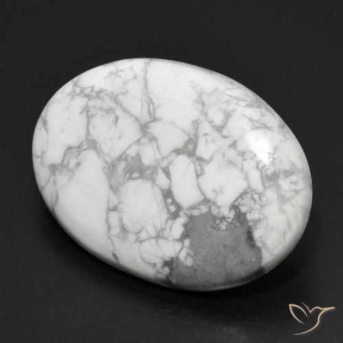 Howlita Blanco verdoso natural de 19.91 ct, Ovalada, Opaco