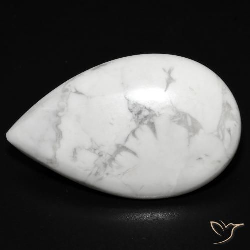 18.97ct Natural Blanco verdoso Howlita, En forma de pera, Opaco