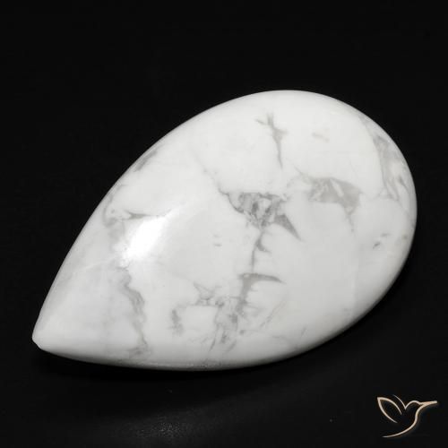 Howlita Blanco verdoso natural de 18.97 ct, En forma de pera, Opaco