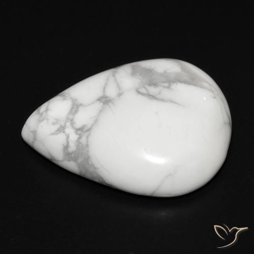 Howlita Blanco verdoso natural de 18.33 ct, En forma de pera, Opaco