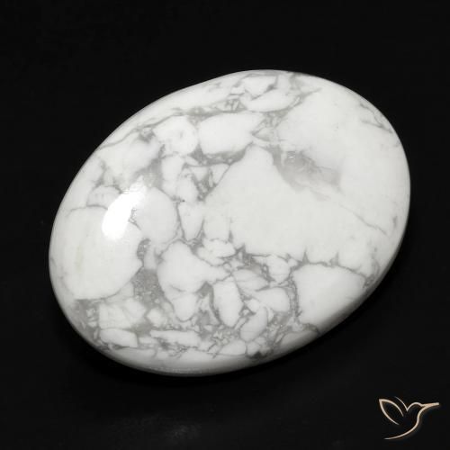 Howlita Blanco verdoso natural de 17.45 ct, Ovalada, Opaco