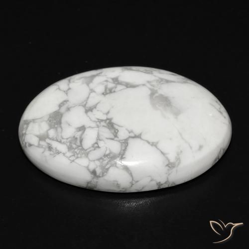 Howlita Blanco verdoso natural de 17.45 ct, Ovalada, Opaco