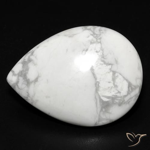 15.79ct Natural Blanco verdoso Howlita, En forma de pera, Opaco