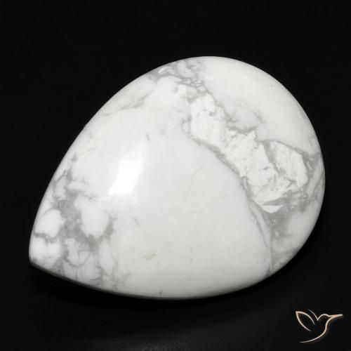 Howlita Blanco verdoso natural de 15.79 ct, En forma de pera, Opaco