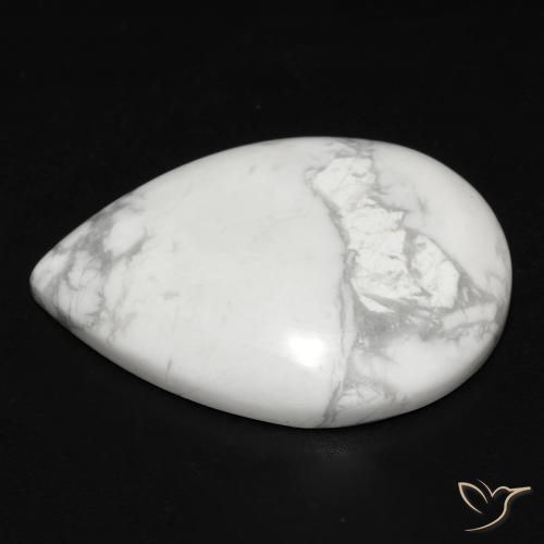 Howlita Blanco verdoso natural de 15.79 ct, En forma de pera, Opaco