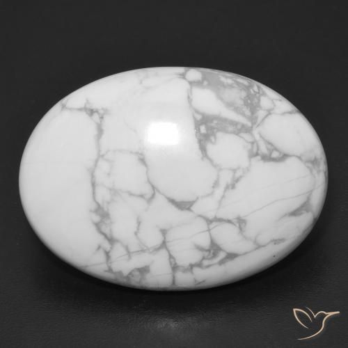 26.91ct Natural Blanco verdoso Howlita, Ovalada, Opaco