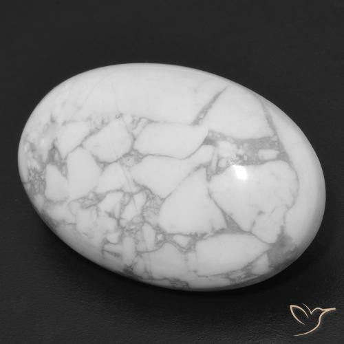 Howlita Blanco multicolor natural de 15.19 ct, Ovalada, Opaco