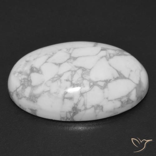 Howlita Blanco multicolor natural de 15.19 ct, Ovalada, Opaco