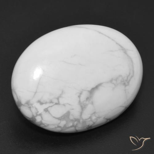 Howlita Blanco verdoso natural de 16.38 ct, Ovalada, Opaco