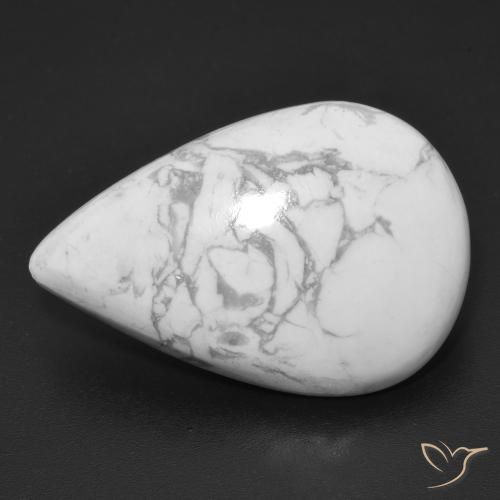 20.70ct Natural Blanco verdoso Howlita, En forma de pera, Opaco