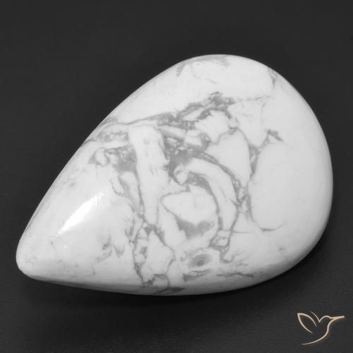 Howlita Blanco verdoso natural de 20.70 ct, En forma de pera, Opaco