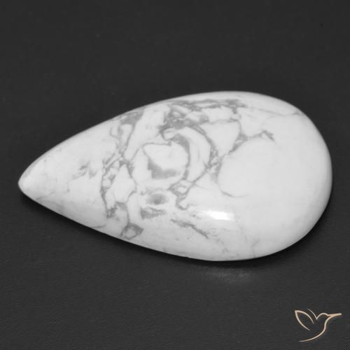 Howlita Blanco verdoso natural de 20.70 ct, En forma de pera, Opaco