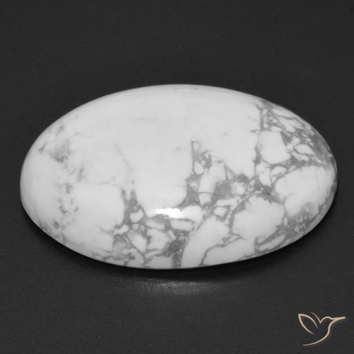 Howlita Blanco verdoso natural de 20.77 ct, Ovalada, Opaco