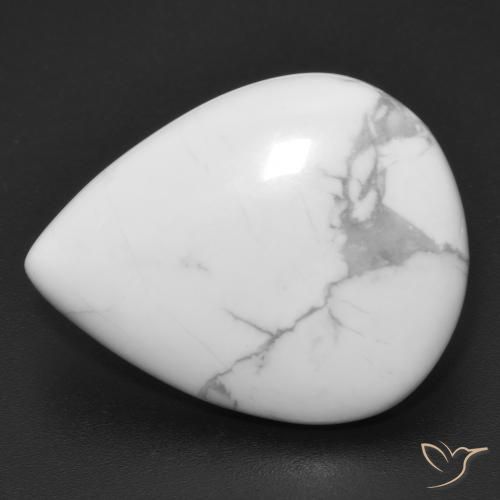 16.12ct Natural Blanco verdoso Howlita, En forma de pera, Opaco