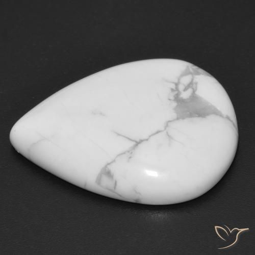 Howlita Blanco verdoso natural de 16.12 ct, En forma de pera, Opaco