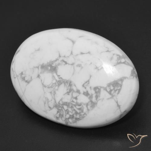 Howlita Blanco verdoso natural de 20.46 ct, Ovalada, Opaco