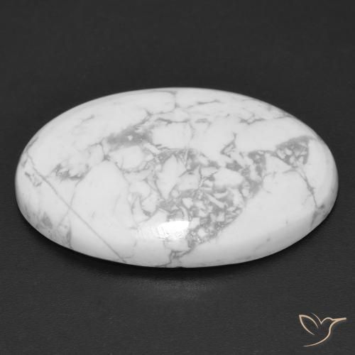 Howlita Blanco verdoso natural de 20.46 ct, Ovalada, Opaco