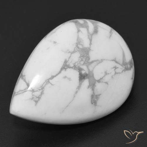 Howlita Blanco verdoso natural de 15.90 ct, En forma de pera, Opaco
