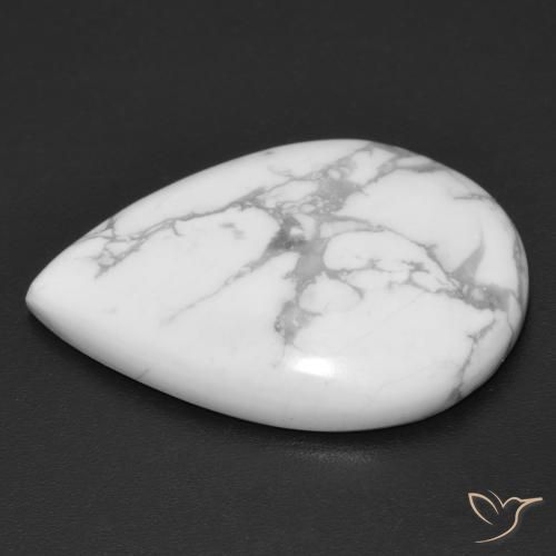 Howlita Blanco verdoso natural de 15.90 ct, En forma de pera, Opaco