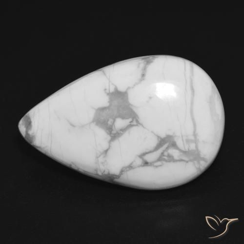 18.20ct Natural Blanco verdoso Howlita, En forma de pera, Opaco