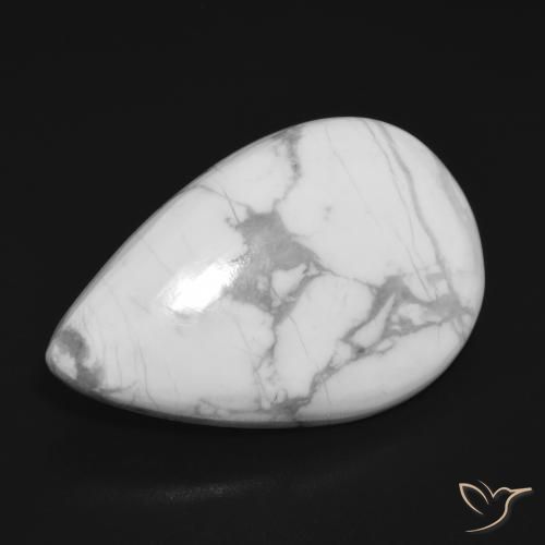 Howlita Blanco verdoso natural de 18.20 ct, En forma de pera, Opaco