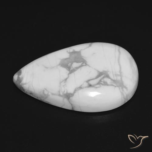 Howlita Blanco verdoso natural de 18.20 ct, En forma de pera, Opaco