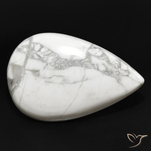 23.41ct Natural Blanco verdoso Howlita, En forma de pera, Opaco