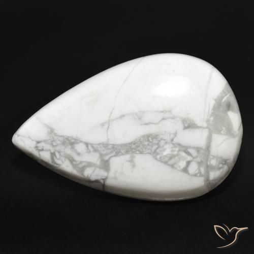 Howlita Blanco verdoso natural de 23.41 ct, En forma de pera, Opaco