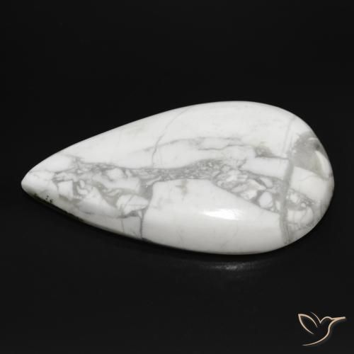 Howlita Blanco verdoso natural de 23.41 ct, En forma de pera, Opaco