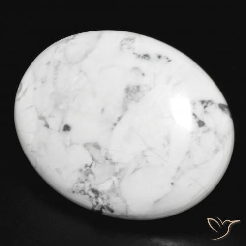 Howlita Blanco verdoso natural de 25.68 ct, Ovalada, Opaco