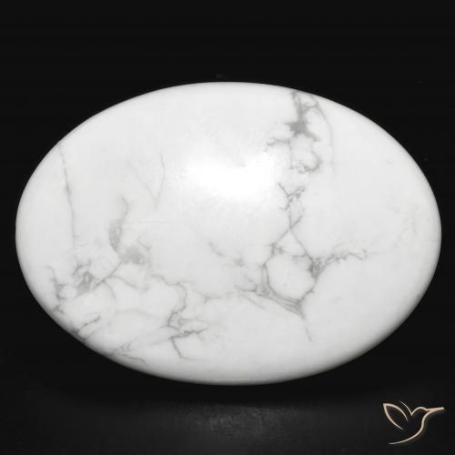 30.49ct Natural Blanco verdoso Howlita, Ovalada, Opaco