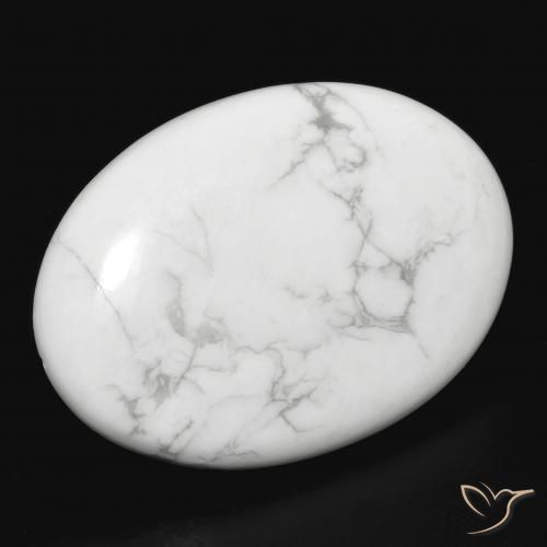 Howlita Blanco verdoso natural de 30.49 ct, Ovalada, Opaco