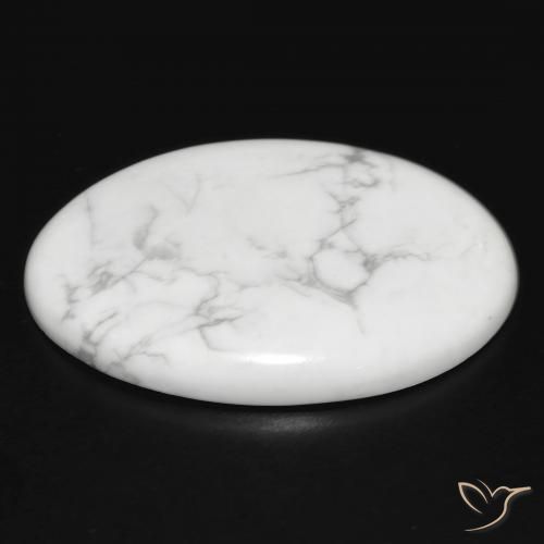 Howlita Blanco verdoso natural de 30.49 ct, Ovalada, Opaco
