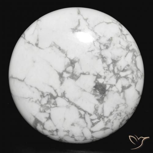 33.12ct Natural Blanco verdoso Howlita, Redondo, Opaco