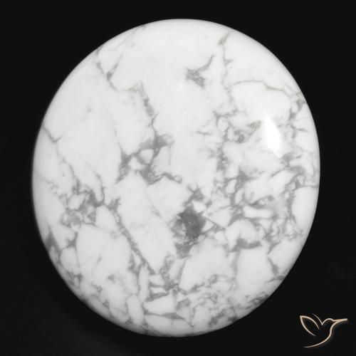 Howlita Blanco verdoso natural de 33.12 ct, Redondo, Opaco
