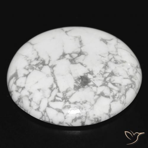 Howlita Blanco verdoso natural de 33.12 ct, Redondo, Opaco